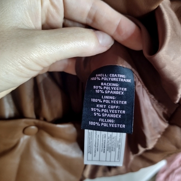 Avec les Filles faux leather puffer button down jacket sz 1X - Picture 9 of 11